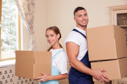 Packing boxes prepared for a local residential or business move